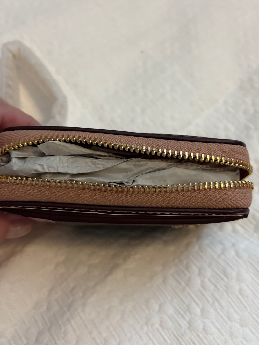 Coach Brown/Shell PinkSignature Card Case - Picture 4 of 6